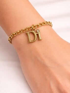 3/$30 VTG DI Monogram Charm Chain Tennis Bracelet